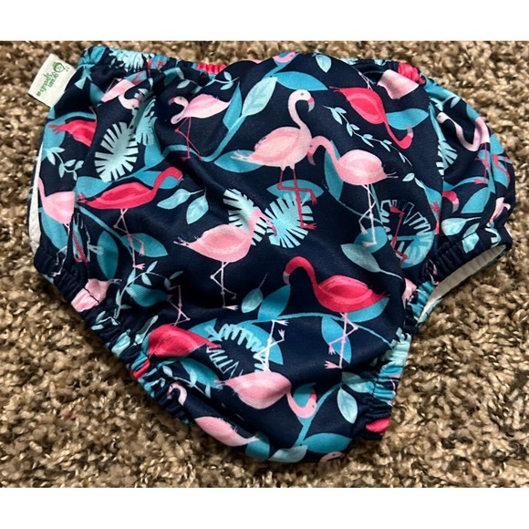 Green Sprouts Toddler Girl Flamingo Pattern Swim Diaper 24 Months - Picture 3 of 3